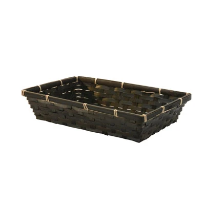 Corbeille bambou rectangulaire noir