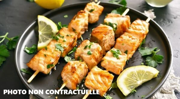 "" BROCHETTES DE SAUMON MARINE "" X 3